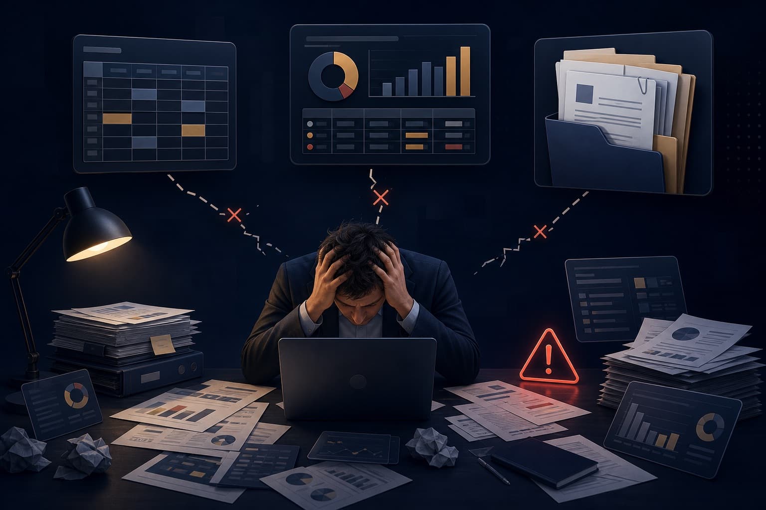 Disconnected budget workbook, financial export, and contract records creating manual reconciliation work